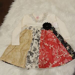 Gigglemoon Dress Size 4 Black/Red/White Girl Dress
